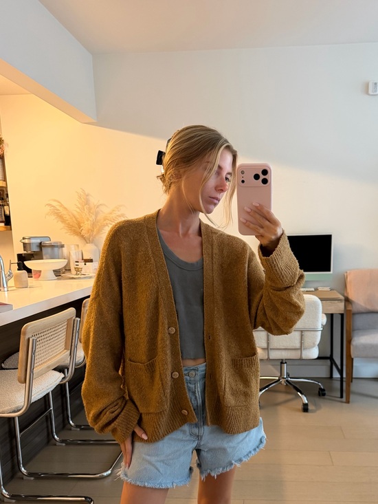 Abercrombie & Fitch Sweaters - Abercrombie & Fitch V-Neck Cardigan Sweater in Camel